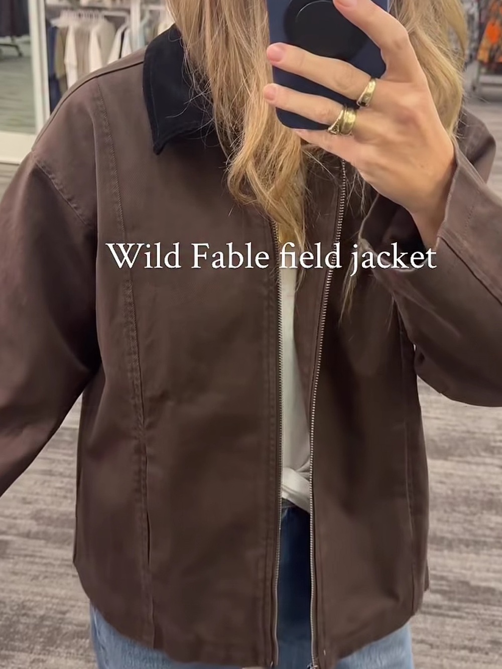 wild fable Brown Utility Jacket with Black Collar